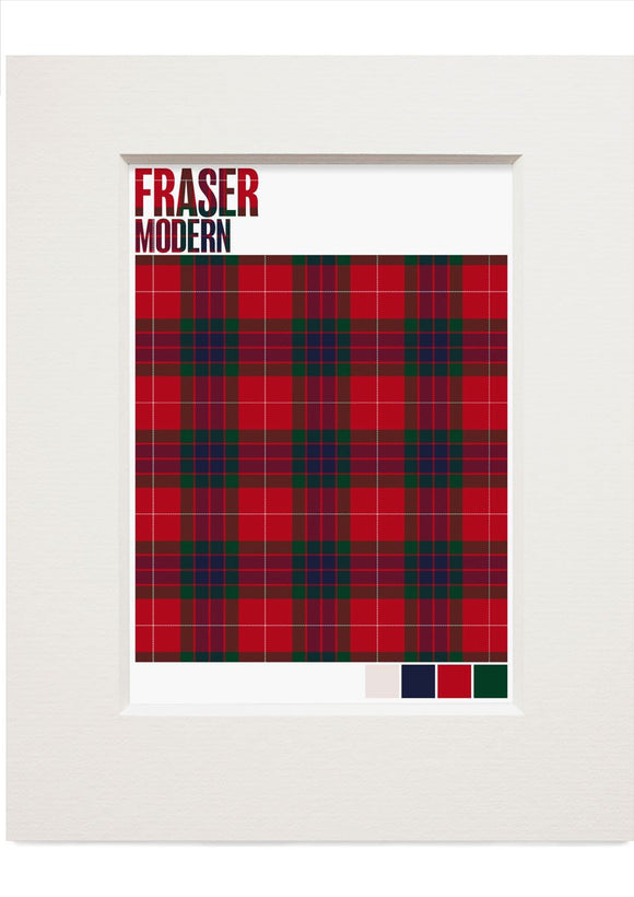 Fraser 1842 Modern tartan – small mounted print