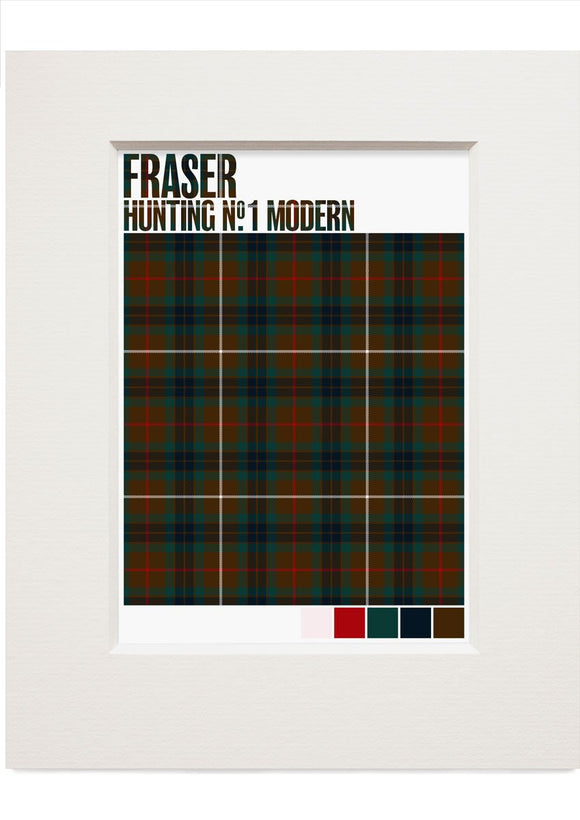 Fraser Hunting #1 Modern tartan – small mounted print