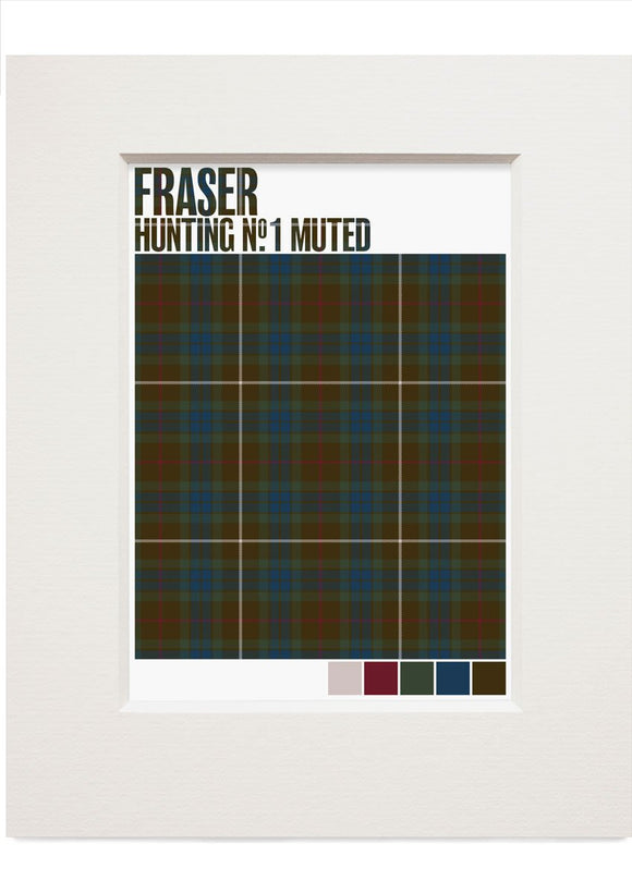 Fraser Hunting #1 Muted tartan – small mounted print