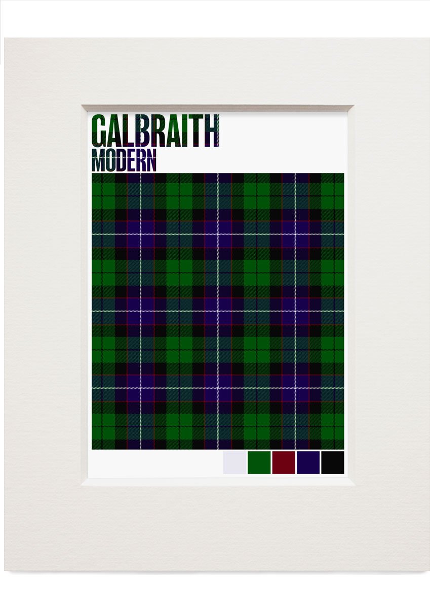 Galbraith Modern tartan – small mounted print
