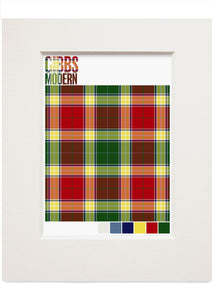Gibbs Modern tartan – small mounted print