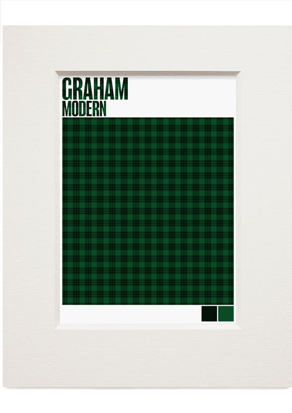 Graham Modern tartan – small mounted print