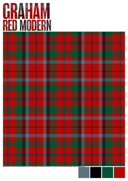 Graham Red Modern tartan – giclée print