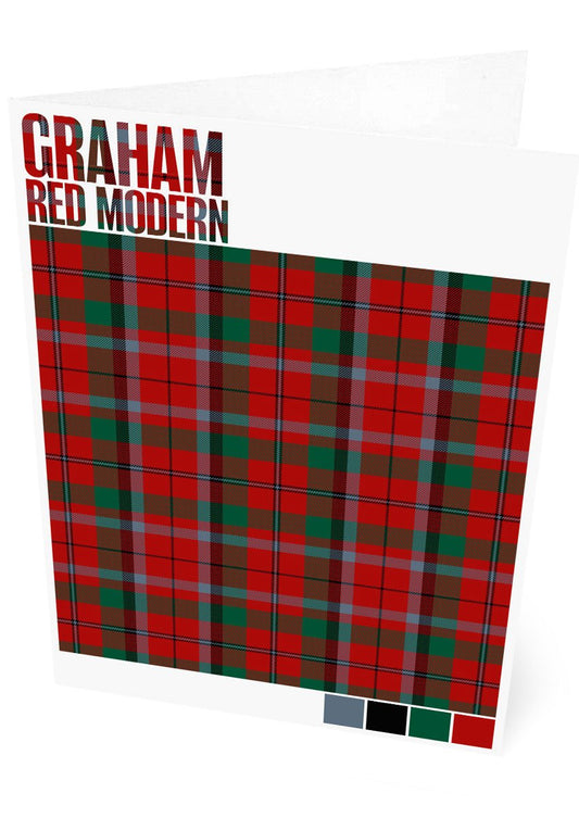 Graham Red Modern tartan – set of two cards