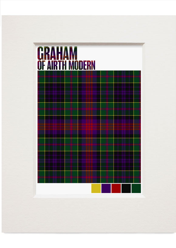 Graham of Airth Modern tartan – small mounted print