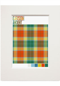 Gibson Ancient tartan – small mounted print