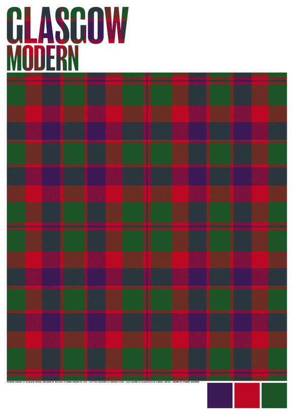 Glasgow Modern tartan – giclée print