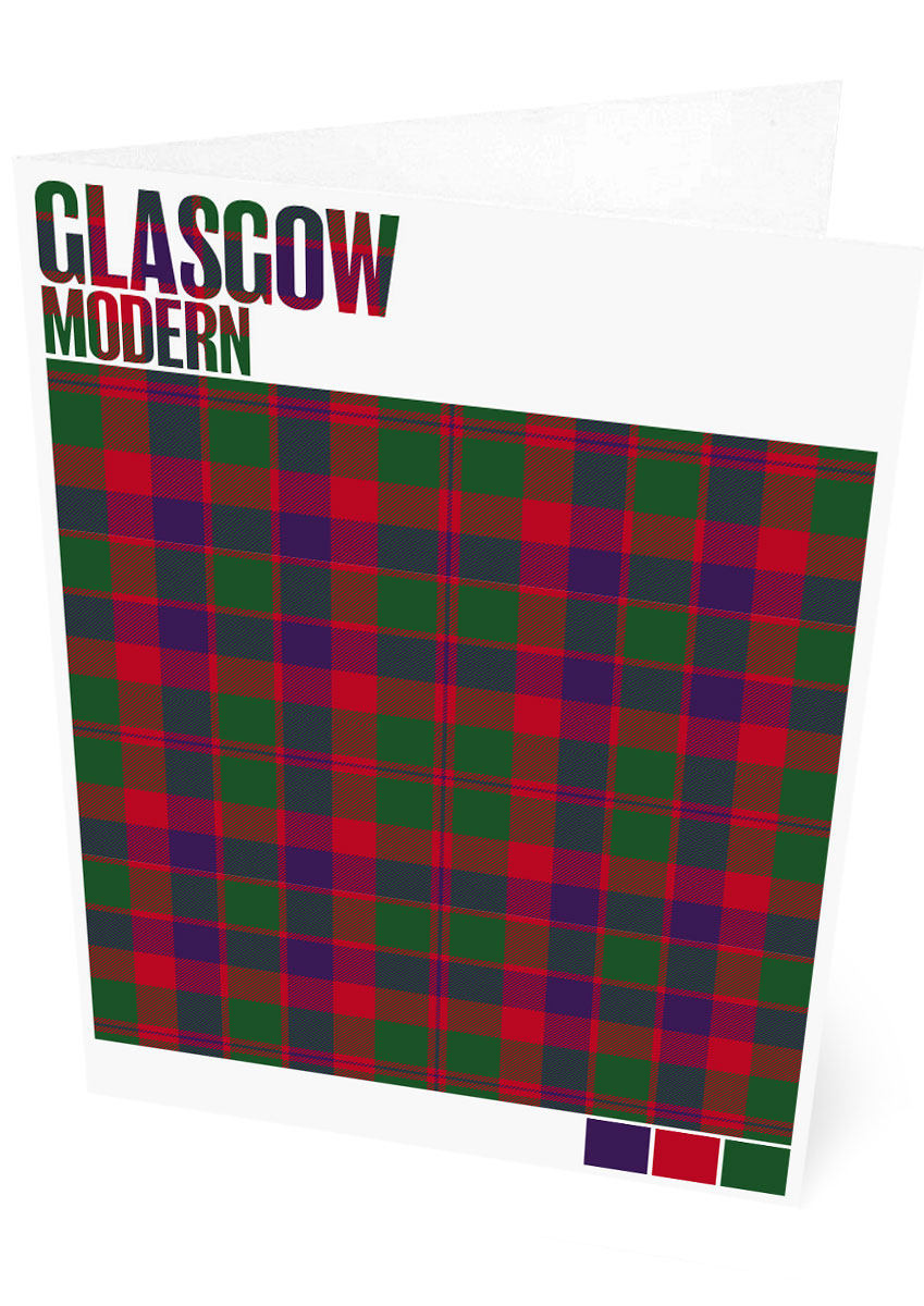 Glasgow Modern tartan – set of two cards