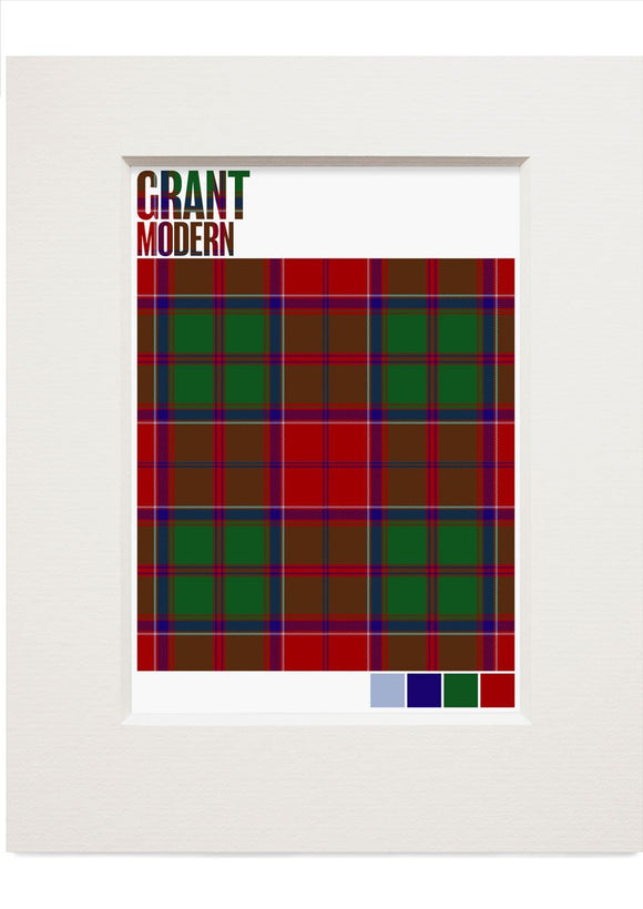 Grant Modern tartan – small mounted print