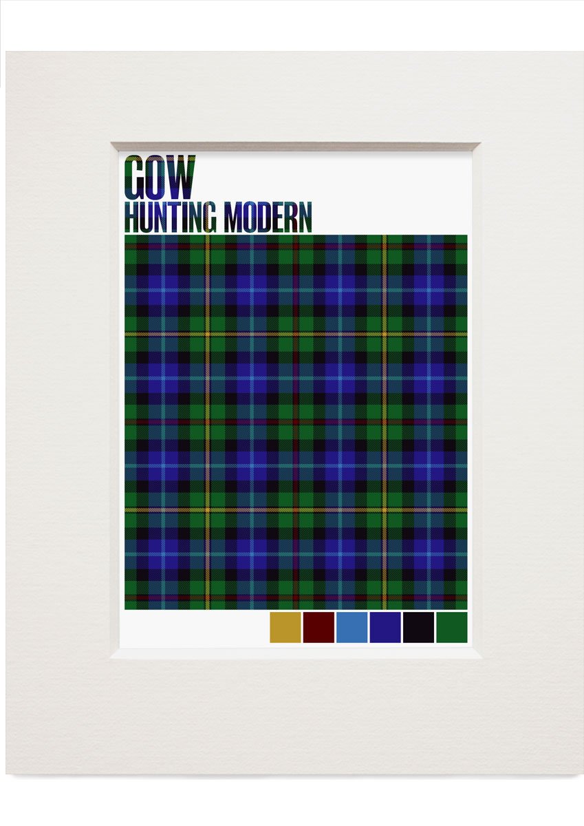 Gow Hunting Modern tartan – small mounted print
