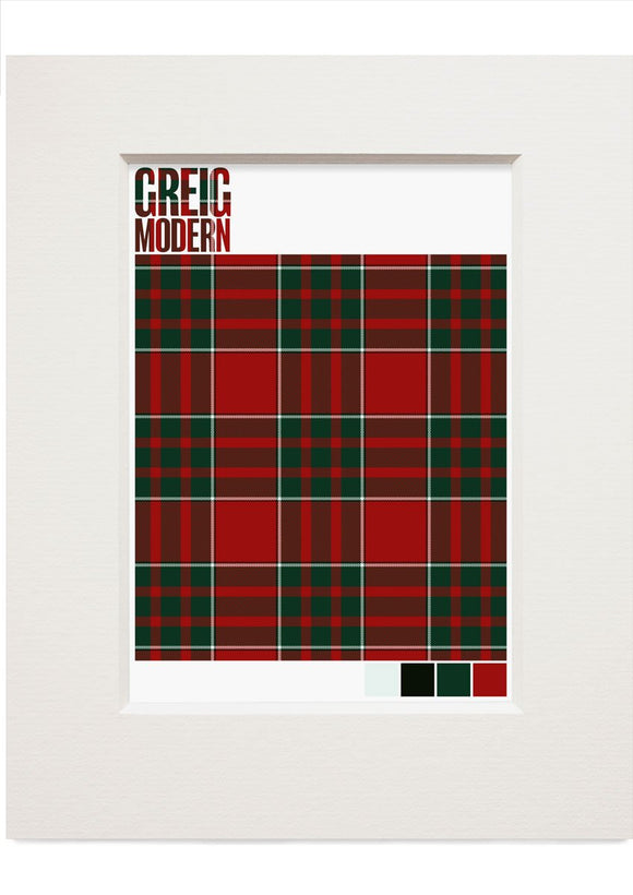 Greig Modern tartan – small mounted print