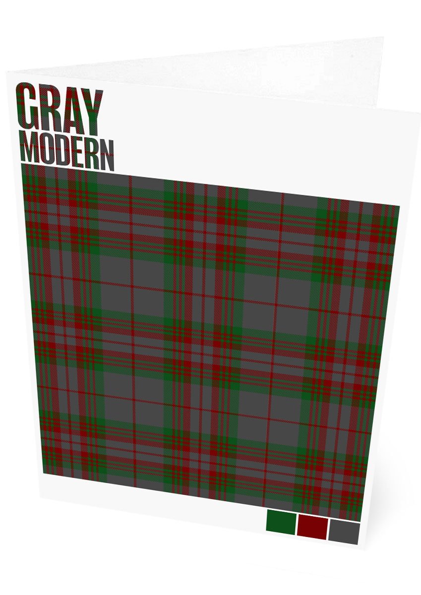 Gray Modern tartan – set of two cards