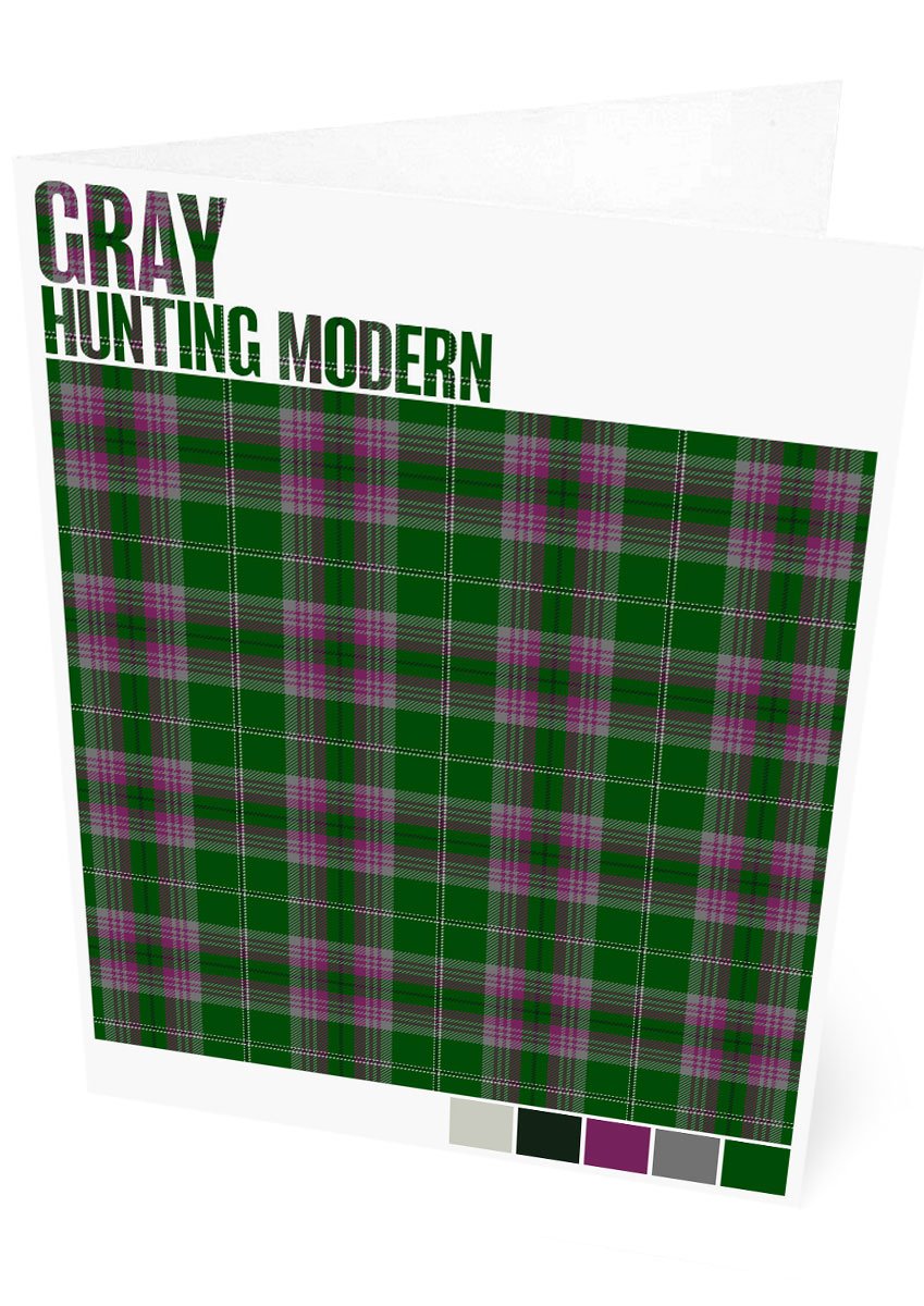 Gray Hunting Modern tartan – set of two cards