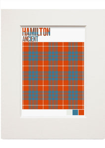 Hamilton Ancient tartan – small mounted print