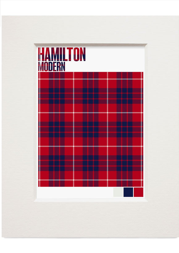 Hamilton Modern tartan – small mounted print