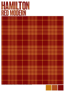 Hamilton Red Modern tartan – poster
