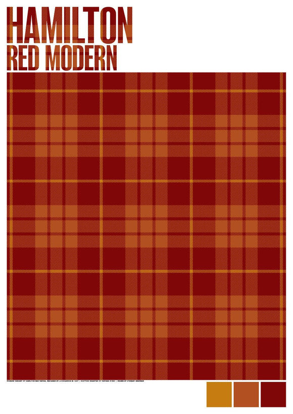 Hamilton Red Modern tartan – giclée print