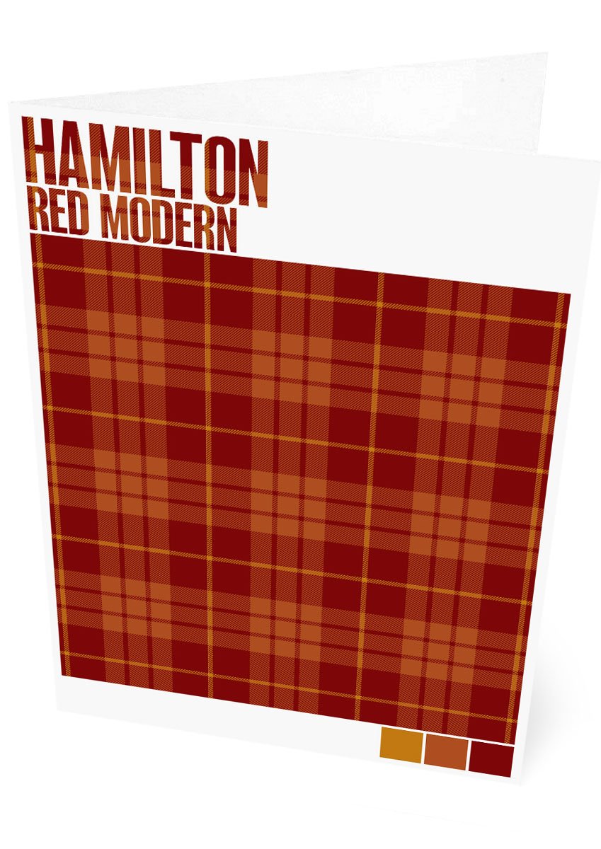 Hamilton Red Modern tartan – set of two cards