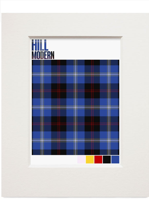 Hill Modern tartan – small mounted print