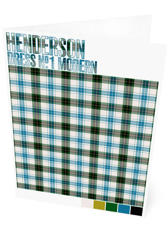 Henderson Dress #1 Modern tartan – set of two cards