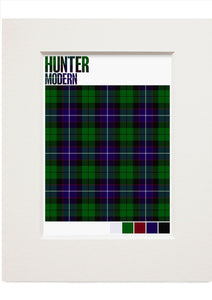 Hunter Modern tartan – small mounted print