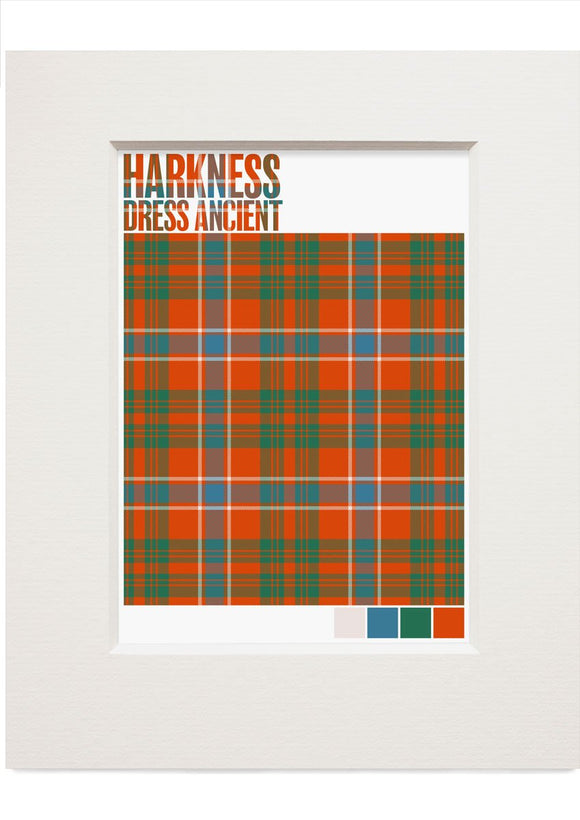 Harkness Dress Ancient tartan – small mounted print
