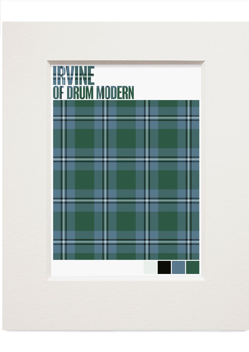 Irvine of Drum Modern tartan – small mounted print