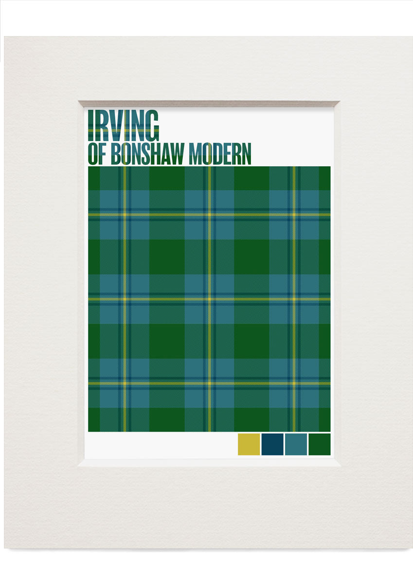 Irving of Bonshaw Modern tartan – small mounted print