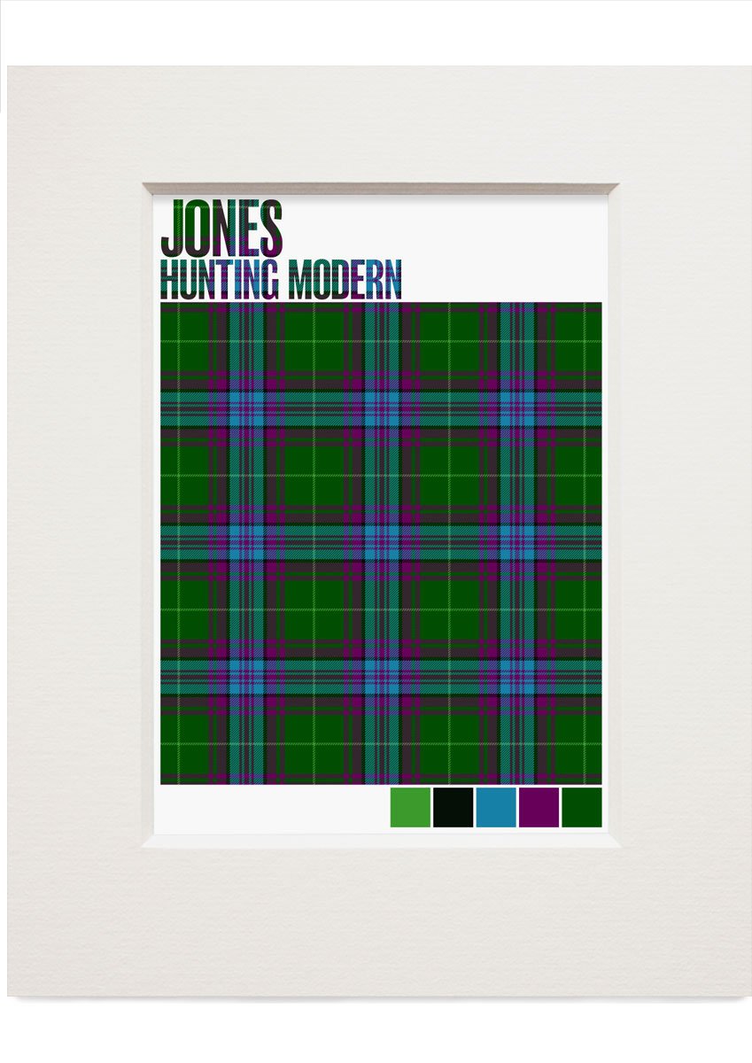 Jones Hunting Modern tartan – small mounted print