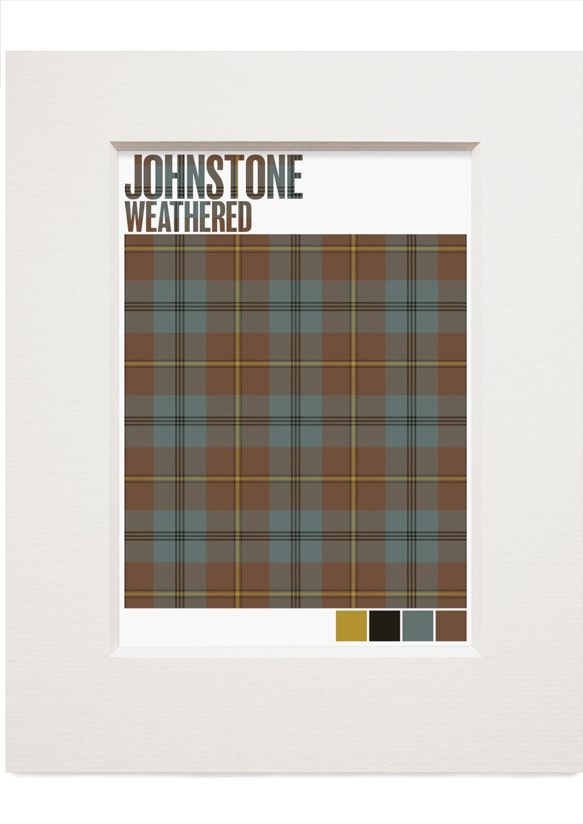 Johnstone Weathered tartan – small mounted print