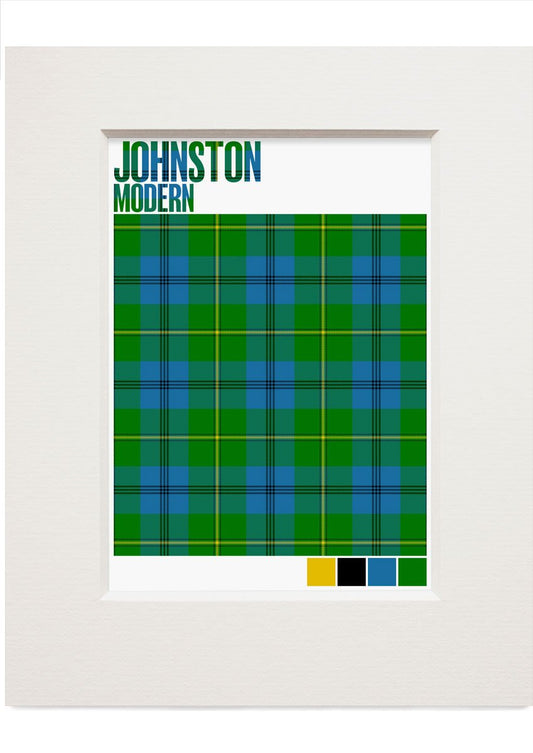 Johnston Modern tartan – small mounted print