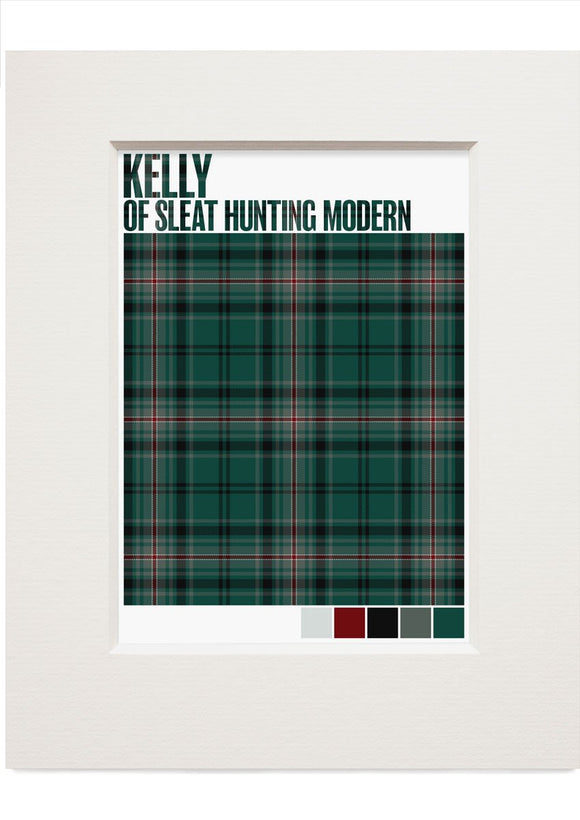Kelly of Sleat Hunting Modern tartan – small mounted print