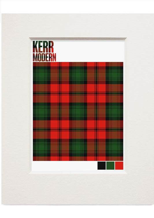 Kerr Modern tartan – small mounted print