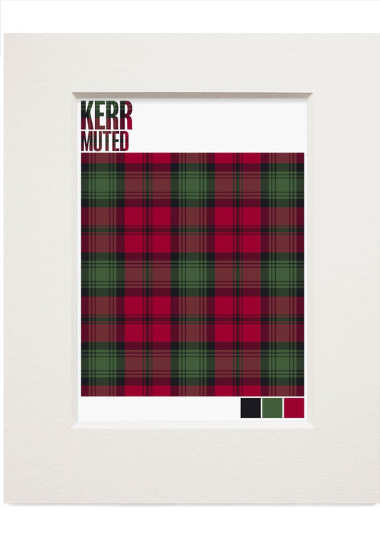 Kerr Muted tartan – small mounted print
