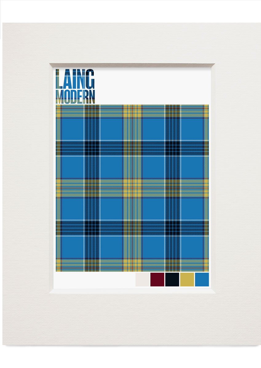 Laing Modern tartan – small mounted print