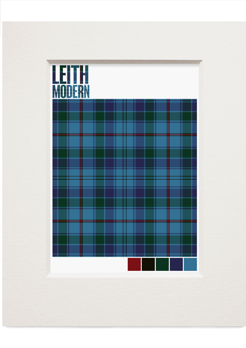 Leith Modern tartan – small mounted print