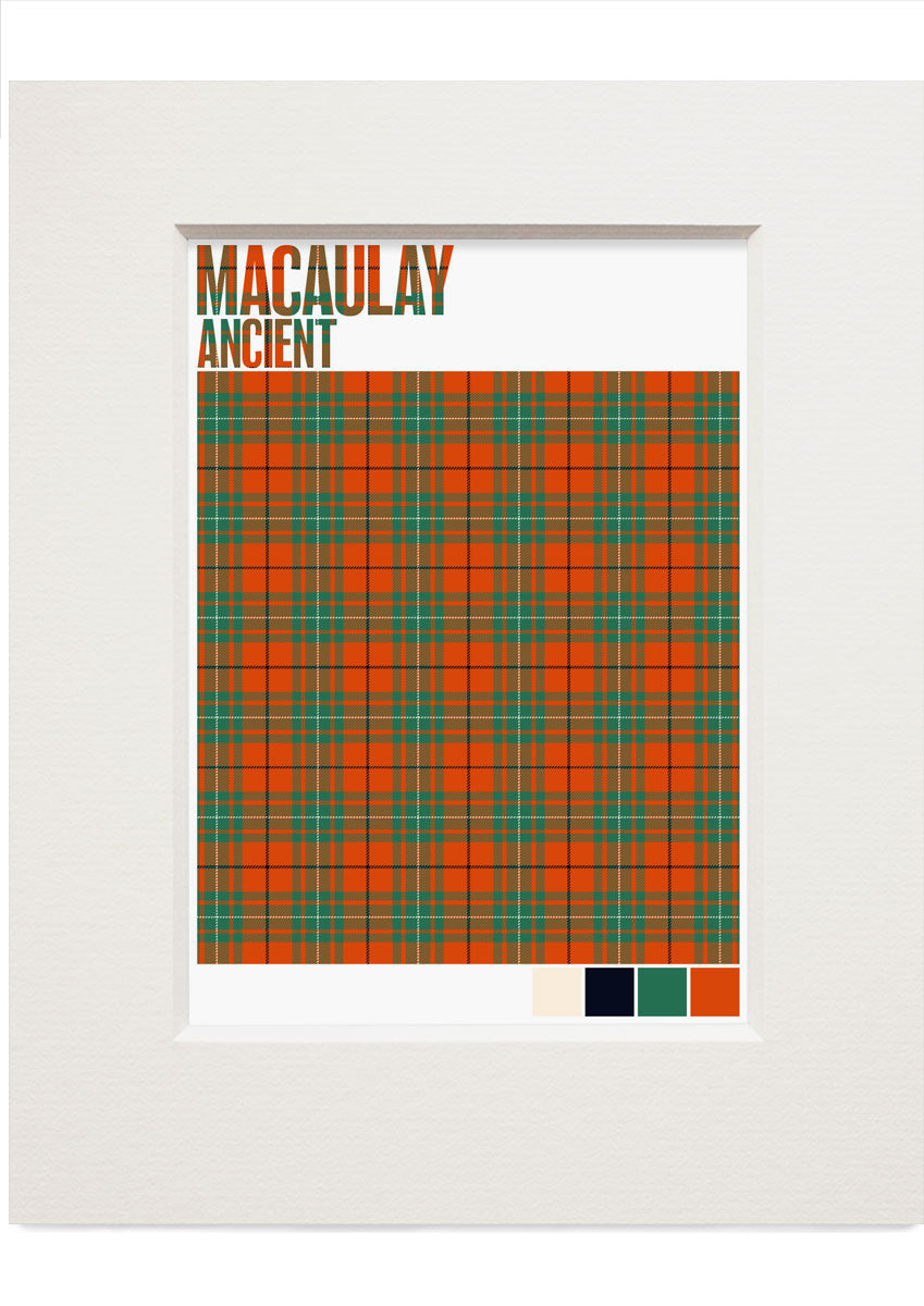 Macaulay Ancient tartan – small mounted print