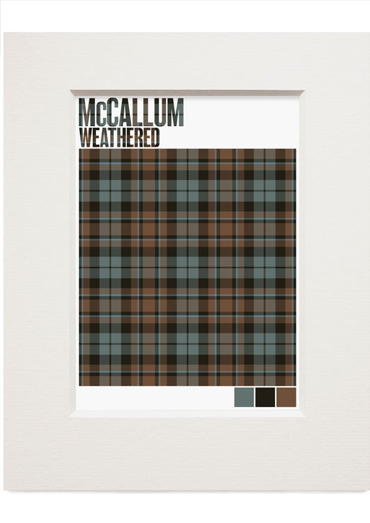 McCallum Weathered tartan – small mounted print
