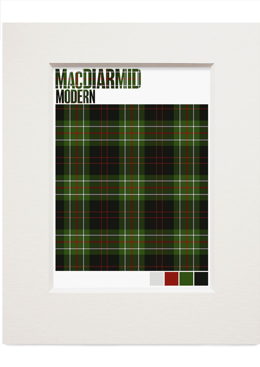 MacDiarmid Modern tartan – small mounted print