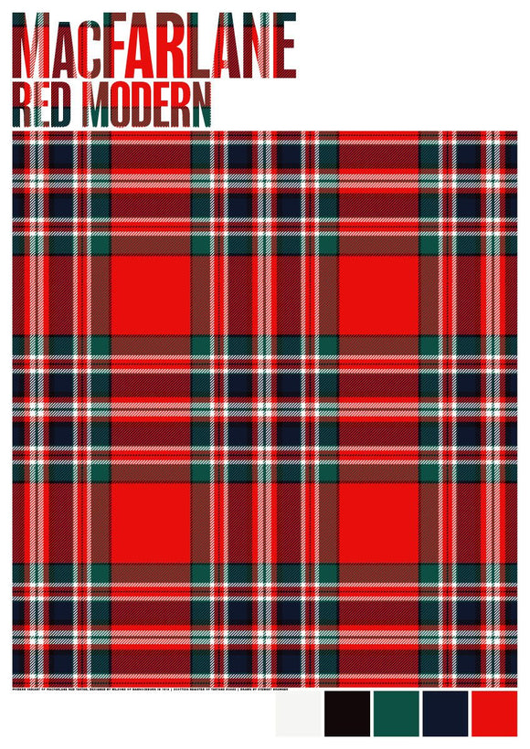 MacFarlane Red Modern tartan – giclée print