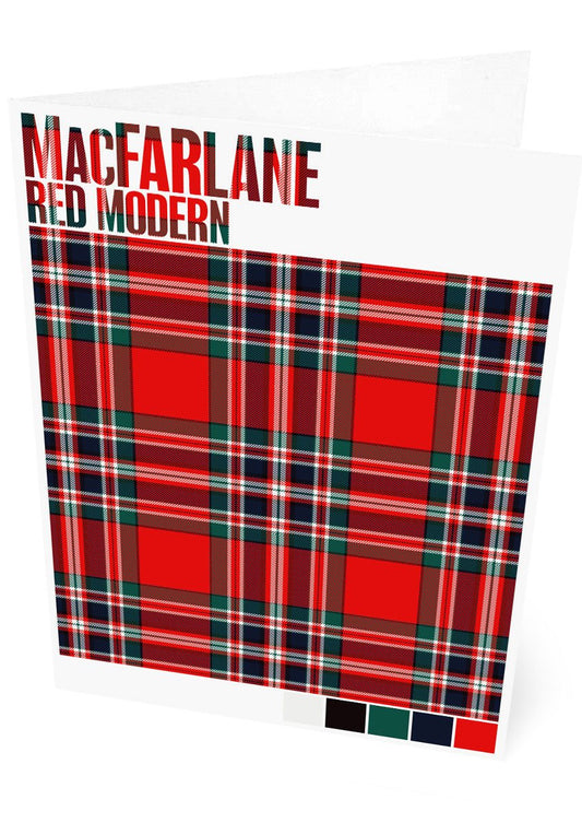 MacFarlane Red Modern tartan – set of two cards