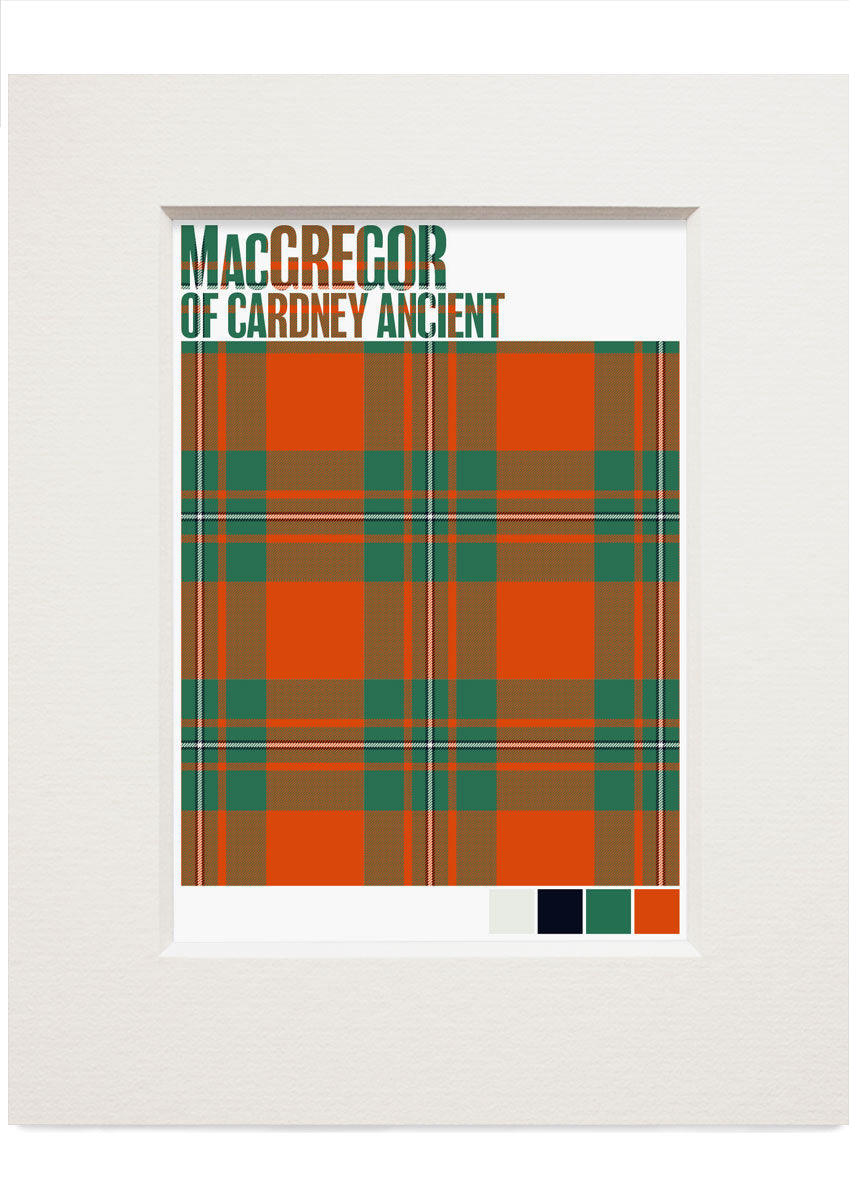 MacGregor of Cardney Ancient tartan – small mounted print