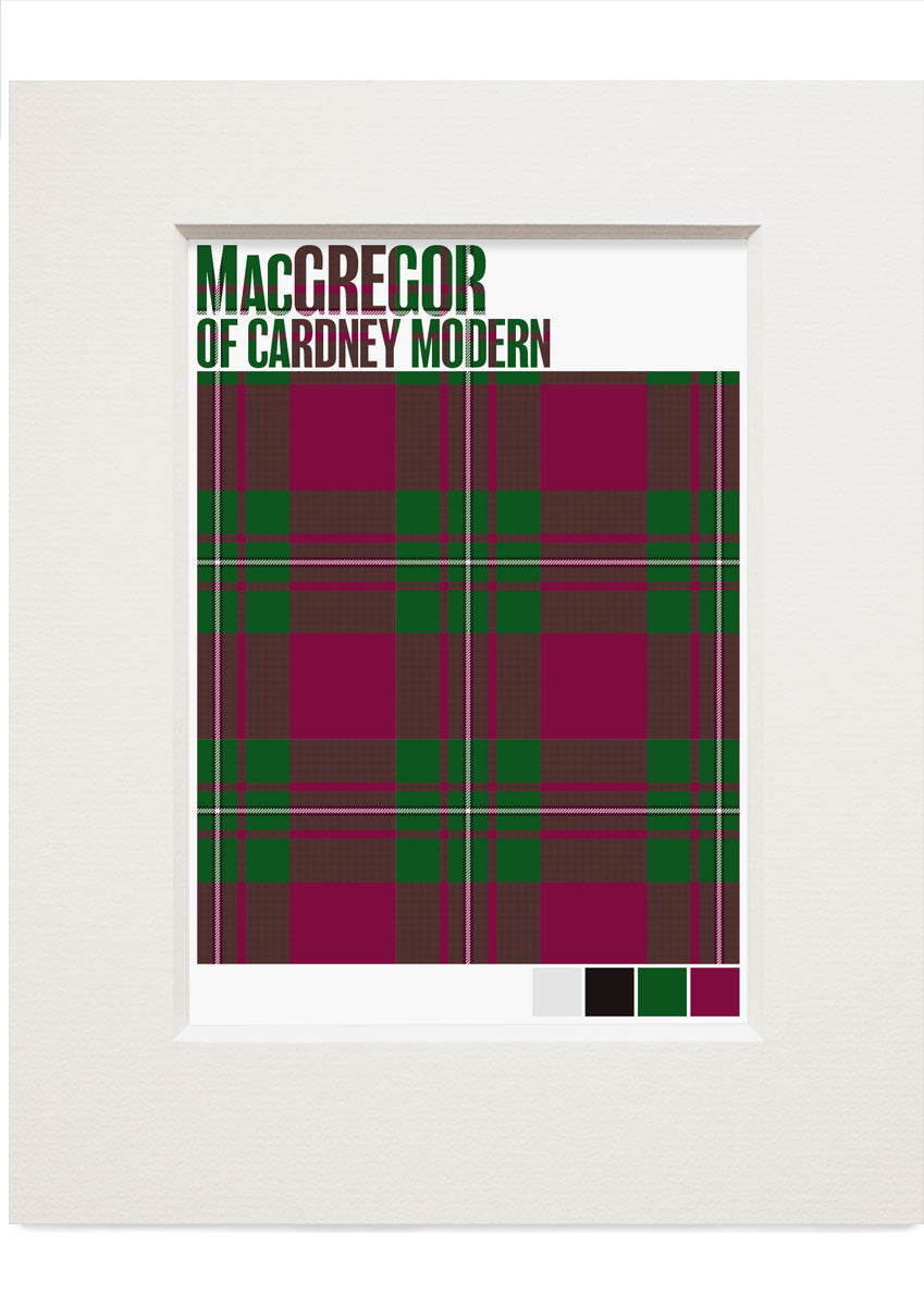 MacGregor of Cardney Modern tartan – small mounted print