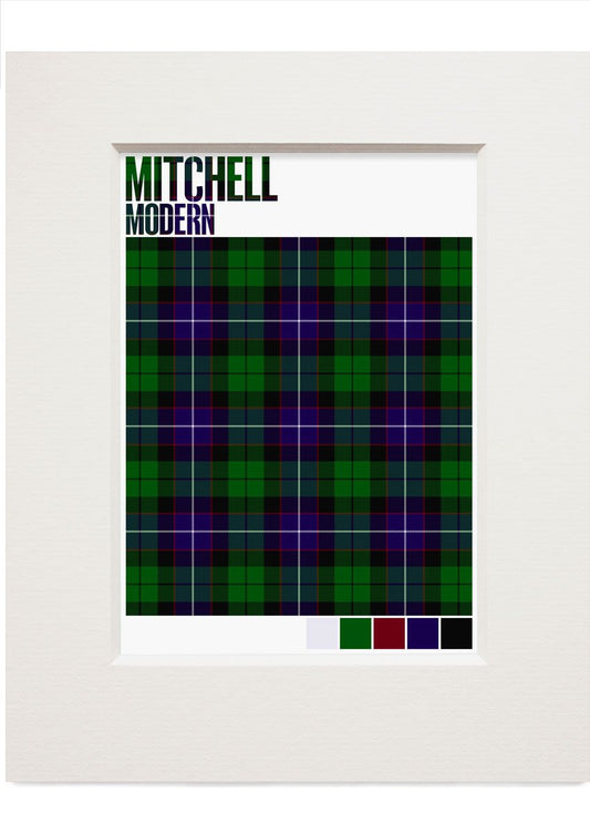 Mitchell Modern tartan – small mounted print