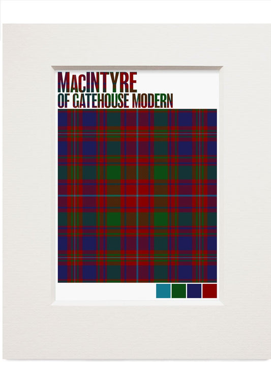 MacIntyre of Gatehouse Modern tartan – small mounted print