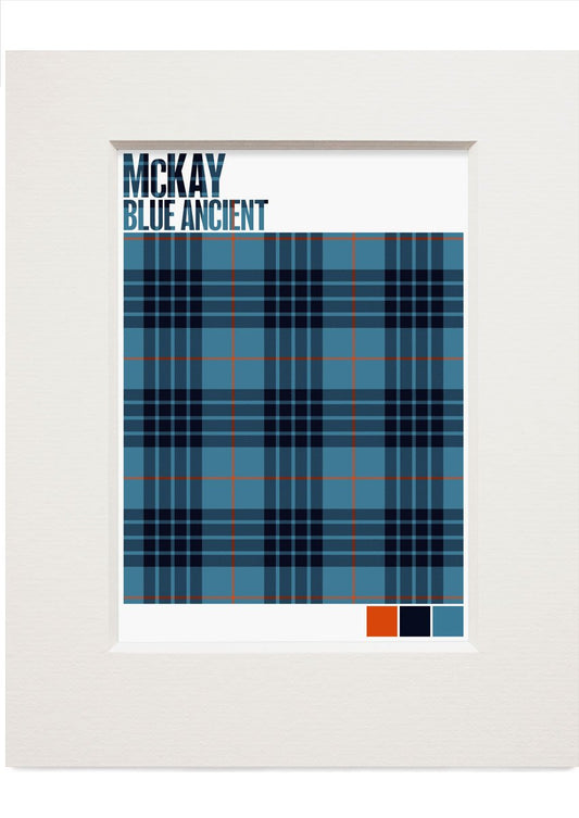 McKay Blue Ancient tartan – small mounted print