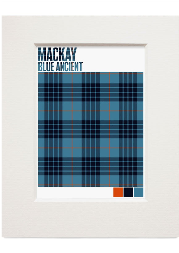 Mackay Blue Ancient tartan – small mounted print