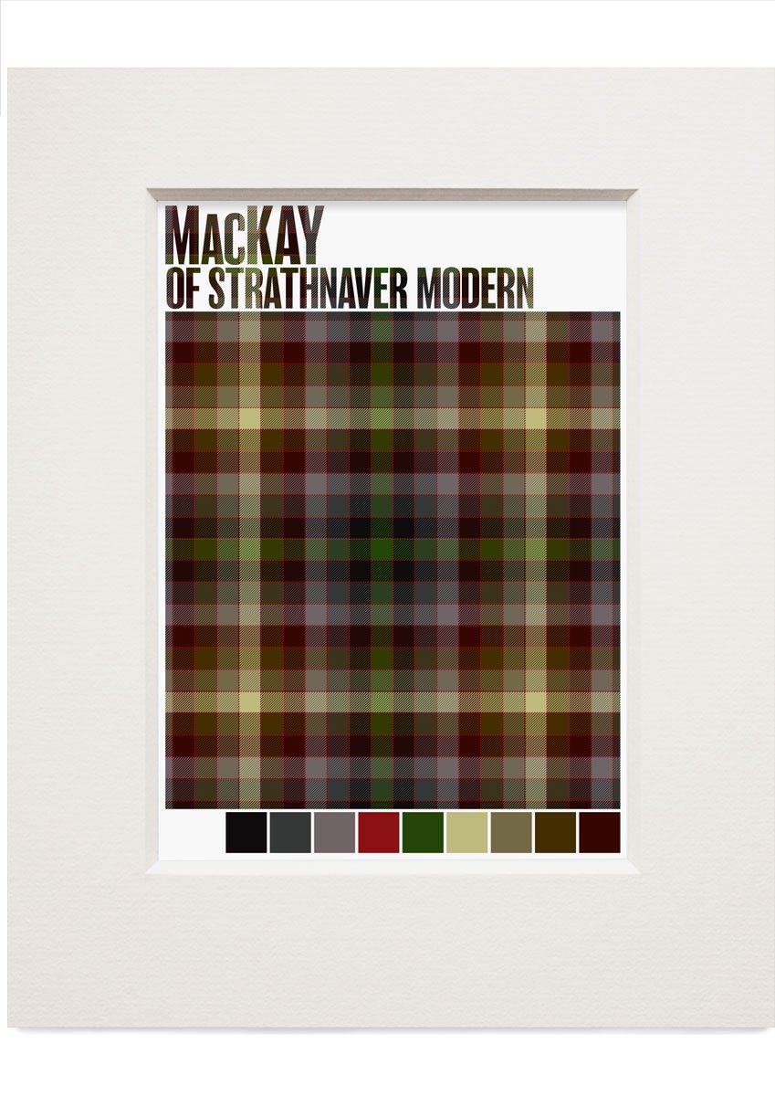 MacKay of Strathnaver Modern tartan – small mounted print