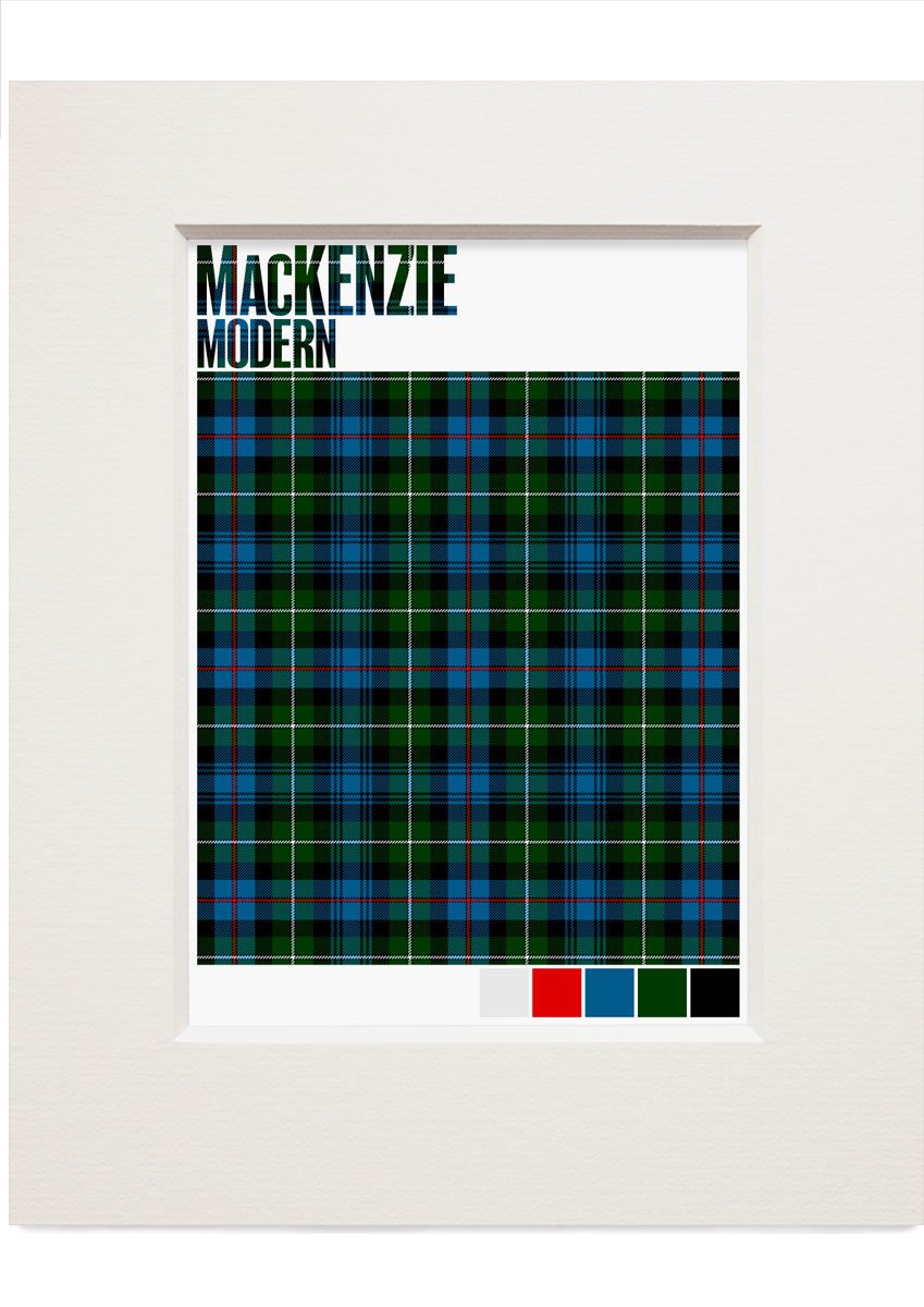 MacKenzie Modern tartan – small mounted print