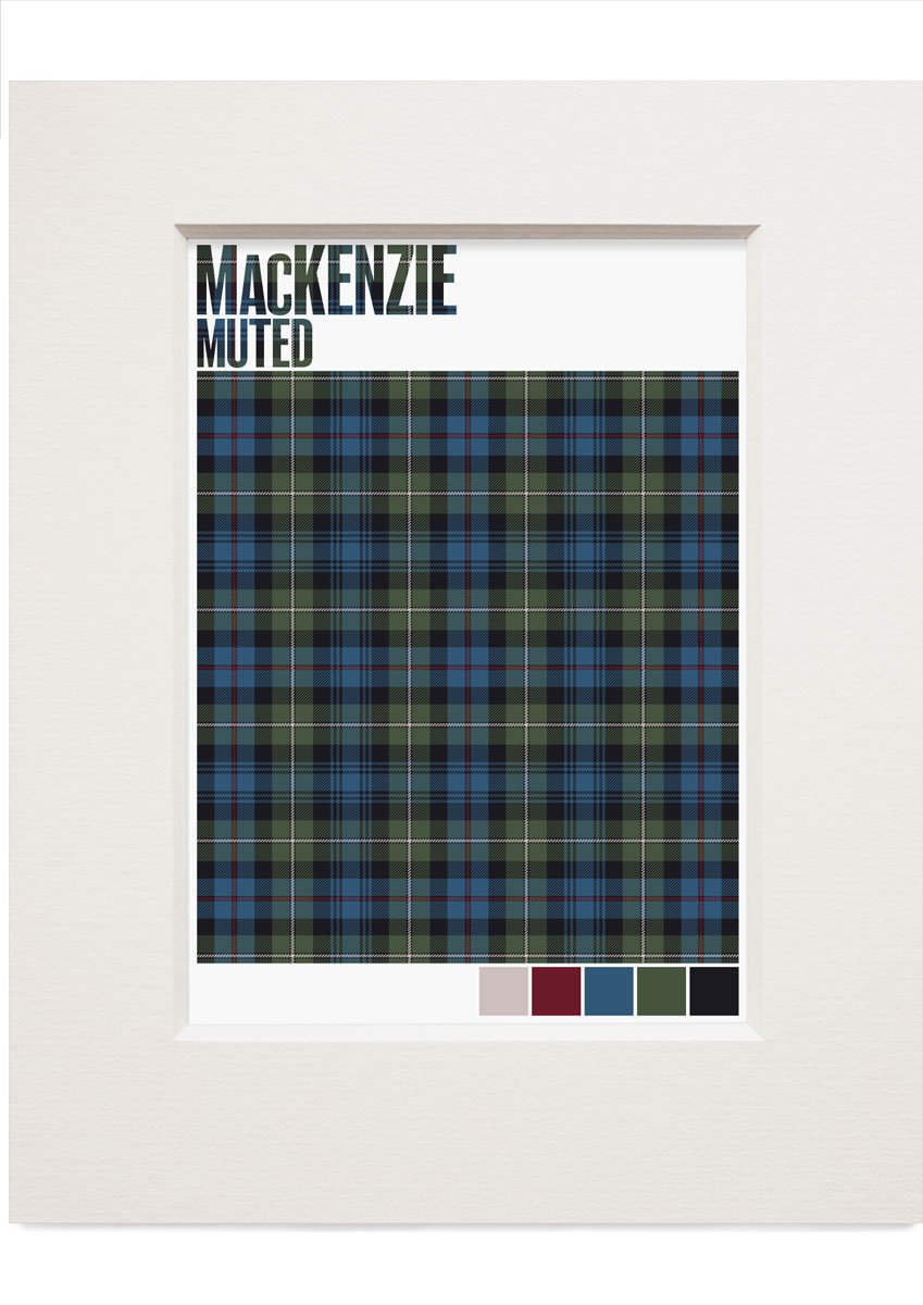 MacKenzie Muted tartan – small mounted print